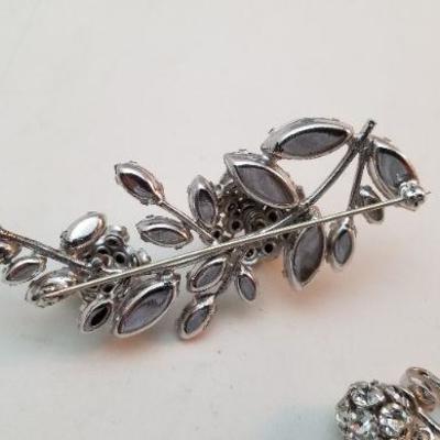 Lot #157  Vintage "Tremblant" Rhinestone brooch and matching earrings