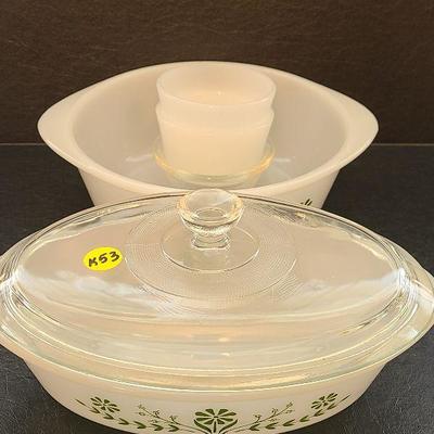 K53: Vintage Glassbake Casserole and Custard Cups