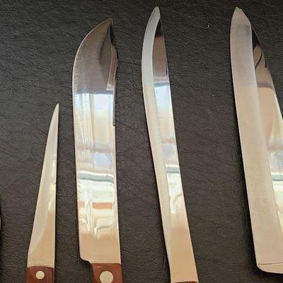 K55: Vintage Cutco Cutlery Knife Sets with Wall Mounts