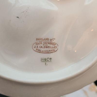 K56: Handprinted Antique Floral Plates and Vase.