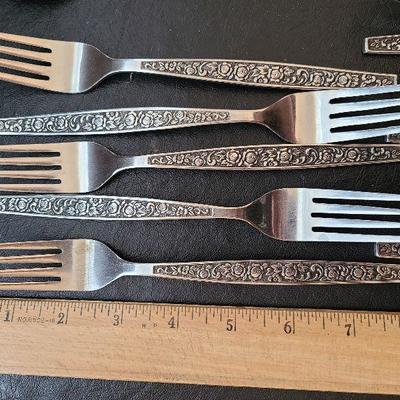 K63: MCM Vintage Granada Rose Stainless Made in Japan Flatware