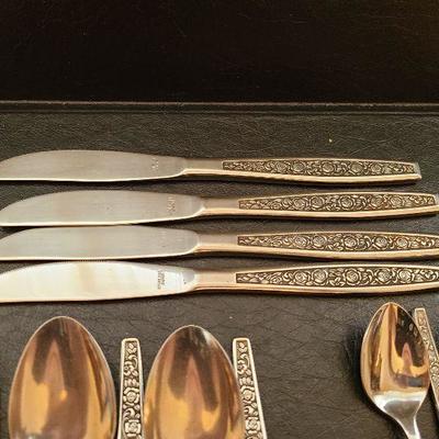 K63: MCM Vintage Granada Rose Stainless Made in Japan Flatware