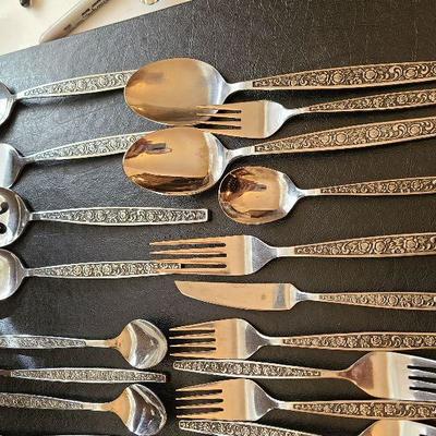 K63: MCM Vintage Granada Rose Stainless Made in Japan Flatware
