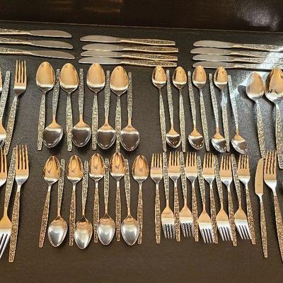 K63: MCM Vintage Granada Rose Stainless Made in Japan Flatware
