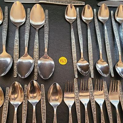 K63: MCM Vintage Granada Rose Stainless Made in Japan Flatware