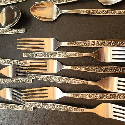 K63: MCM Vintage Granada Rose Stainless Made in Japan Flatware