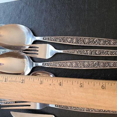 K63: MCM Vintage Granada Rose Stainless Made in Japan Flatware