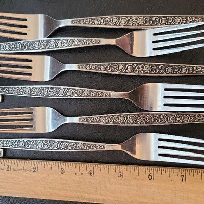 K63: MCM Vintage Granada Rose Stainless Made in Japan Flatware