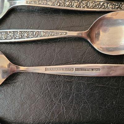 K63: MCM Vintage Granada Rose Stainless Made in Japan Flatware