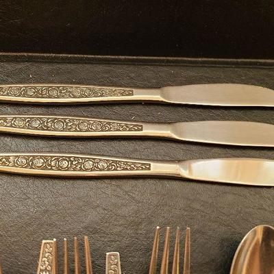 K63: MCM Vintage Granada Rose Stainless Made in Japan Flatware
