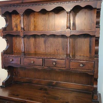 K73: Bennington Vermont Solid Wood Server W/Hutch