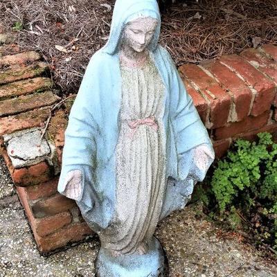 Lot #162  Blessed Virgin Mary Statue - heavy concrete