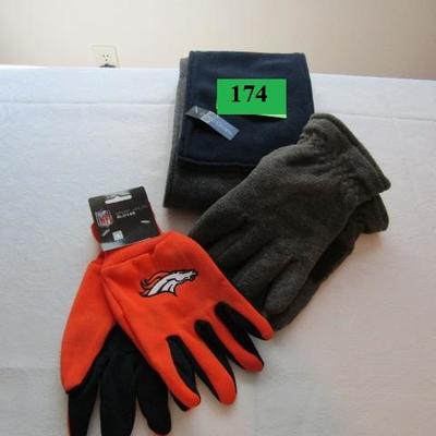 LOT 174  MEN'S GLOVES AND SCARF