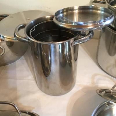 169: Lot of Stainless Steel Cookware 