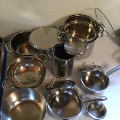 169: Lot of Stainless Steel Cookware 