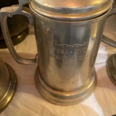 172: Lot of Pewter/Silverplate Regatta Award Cups and Bowls
