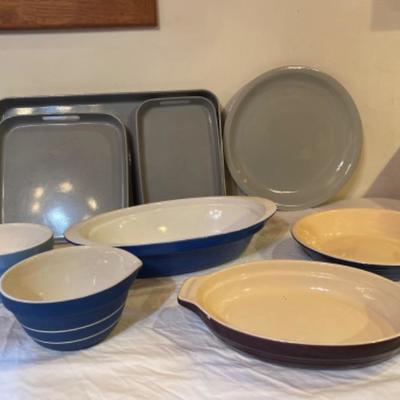 180: Le Creuset & Various Stoneware Baking Dishes 