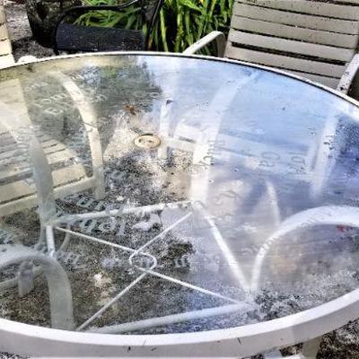 Lot #166  Aluminum Patio Set - Table and 3 chairs