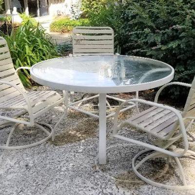 Lot #166  Aluminum Patio Set - Table and 3 chairs