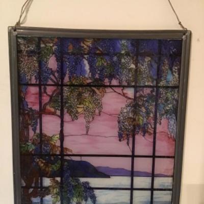 194: MMA Louis Comfort Tiffany Wysteria Window Art with Bottles 