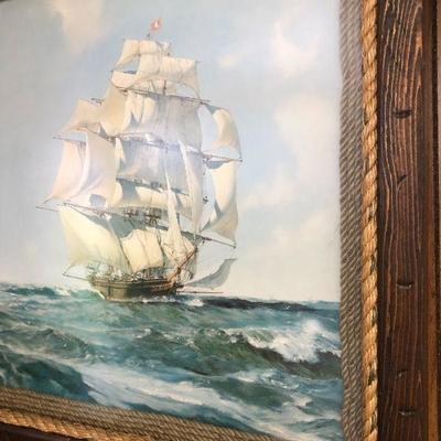 F2: Nautical Artwork of Tall Ships at Sea