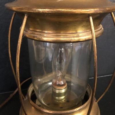 F12: Vintage Brass Hanging Lantern Converted to Electric lamp