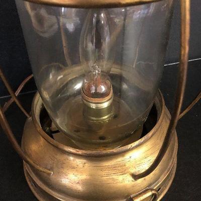 F12: Vintage Brass Hanging Lantern Converted to Electric lamp