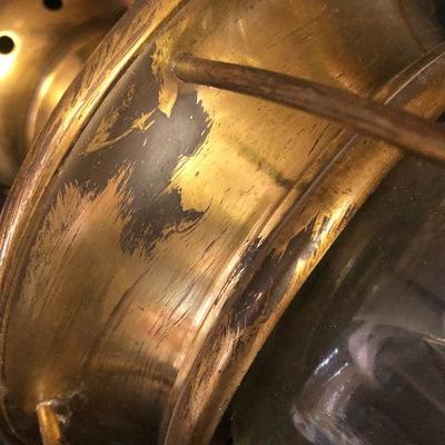 F12: Vintage Brass Hanging Lantern Converted to Electric lamp