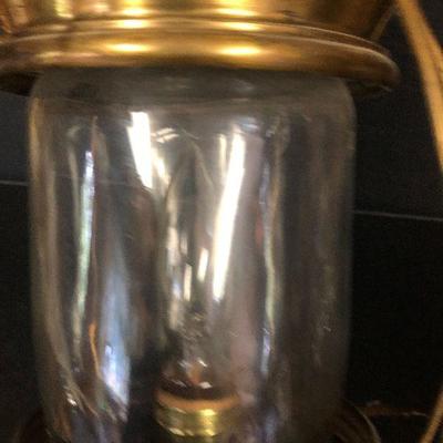 F12: Vintage Brass Hanging Lantern Converted to Electric lamp