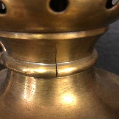 F12: Vintage Brass Hanging Lantern Converted to Electric lamp