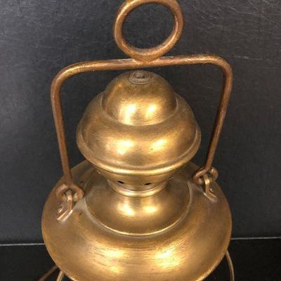 F12: Vintage Brass Hanging Lantern Converted to Electric lamp