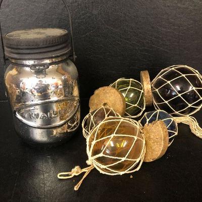 F16: Fishing Net Glass Bouy Float 5-Balls and Illuminary