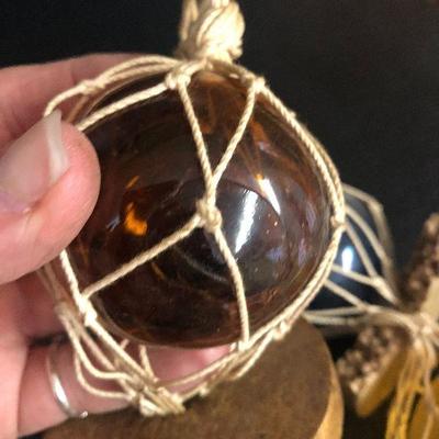 F16: Fishing Net Glass Bouy Float 5-Balls and Illuminary
