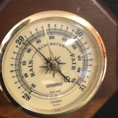 F21:  Vintage Springfield Thermometer Barometer