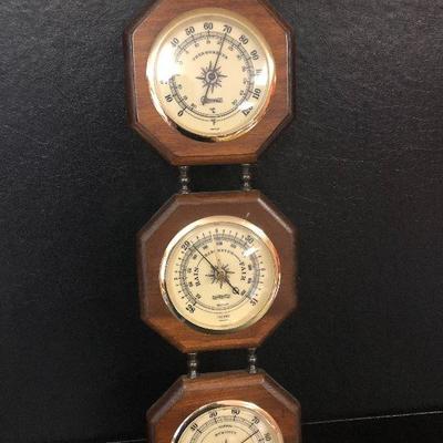 F21:  Vintage Springfield Thermometer Barometer