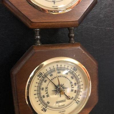 F21:  Vintage Springfield Thermometer Barometer