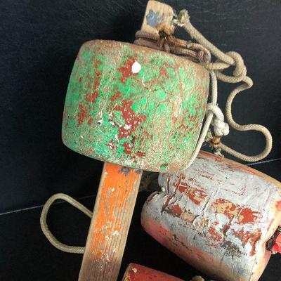F23: Vintage Small Wood Buoys