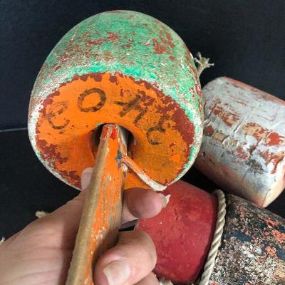 F23: Vintage Small Wood Buoys