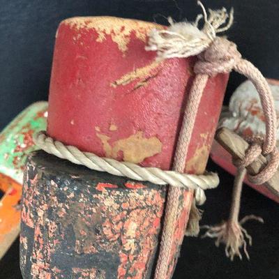 F23: Vintage Small Wood Buoys