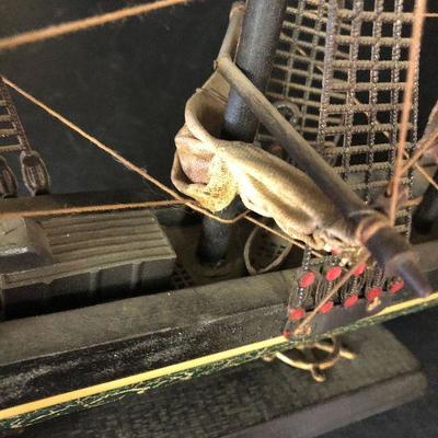 F24: Vintage Wood Whaling Ship Clipper 1846 Model 
