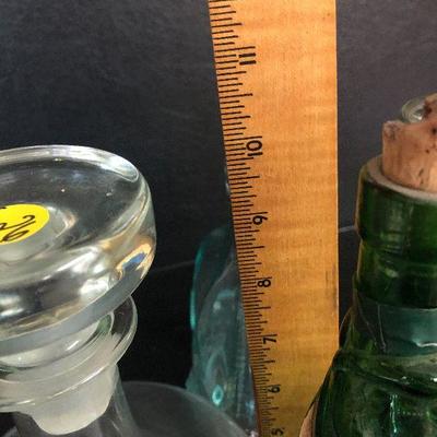 F26: Decanter w/etched Ship, Ships bottles and more