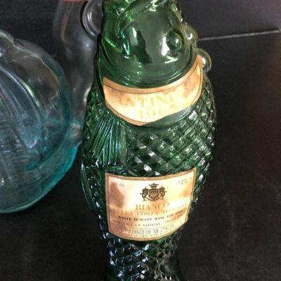 F26: Decanter w/etched Ship, Ships bottles and more