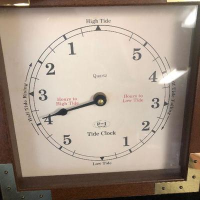 F34: Brass Wall Mount Oil Lamp and Tide Clock