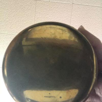 F34: Brass Wall Mount Oil Lamp and Tide Clock