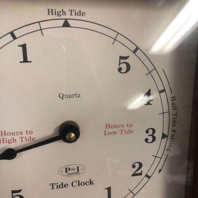 F34: Brass Wall Mount Oil Lamp and Tide Clock