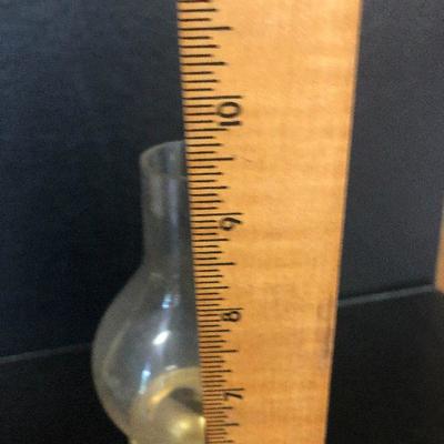 F34: Brass Wall Mount Oil Lamp and Tide Clock