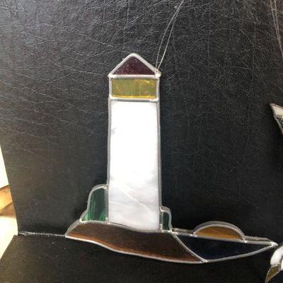 F35: Vintage Glass Free-standing Rainbow Sailboat Sun Catcher and more