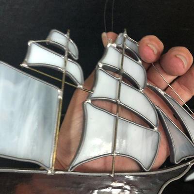 F35: Vintage Glass Free-standing Rainbow Sailboat Sun Catcher and more