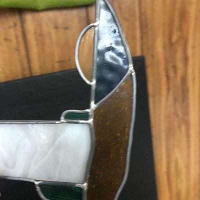 F35: Vintage Glass Free-standing Rainbow Sailboat Sun Catcher and more