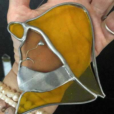 F35: Vintage Glass Free-standing Rainbow Sailboat Sun Catcher and more